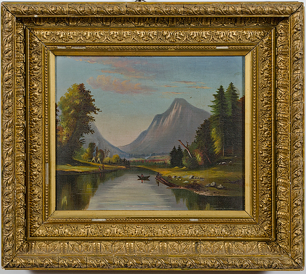 Naive American Landscape Oil on