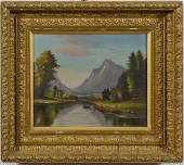 Naive American Landscape Oil o