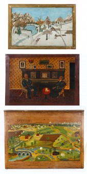 NAIVE FOLK-ART PAINTINGS: 1. T