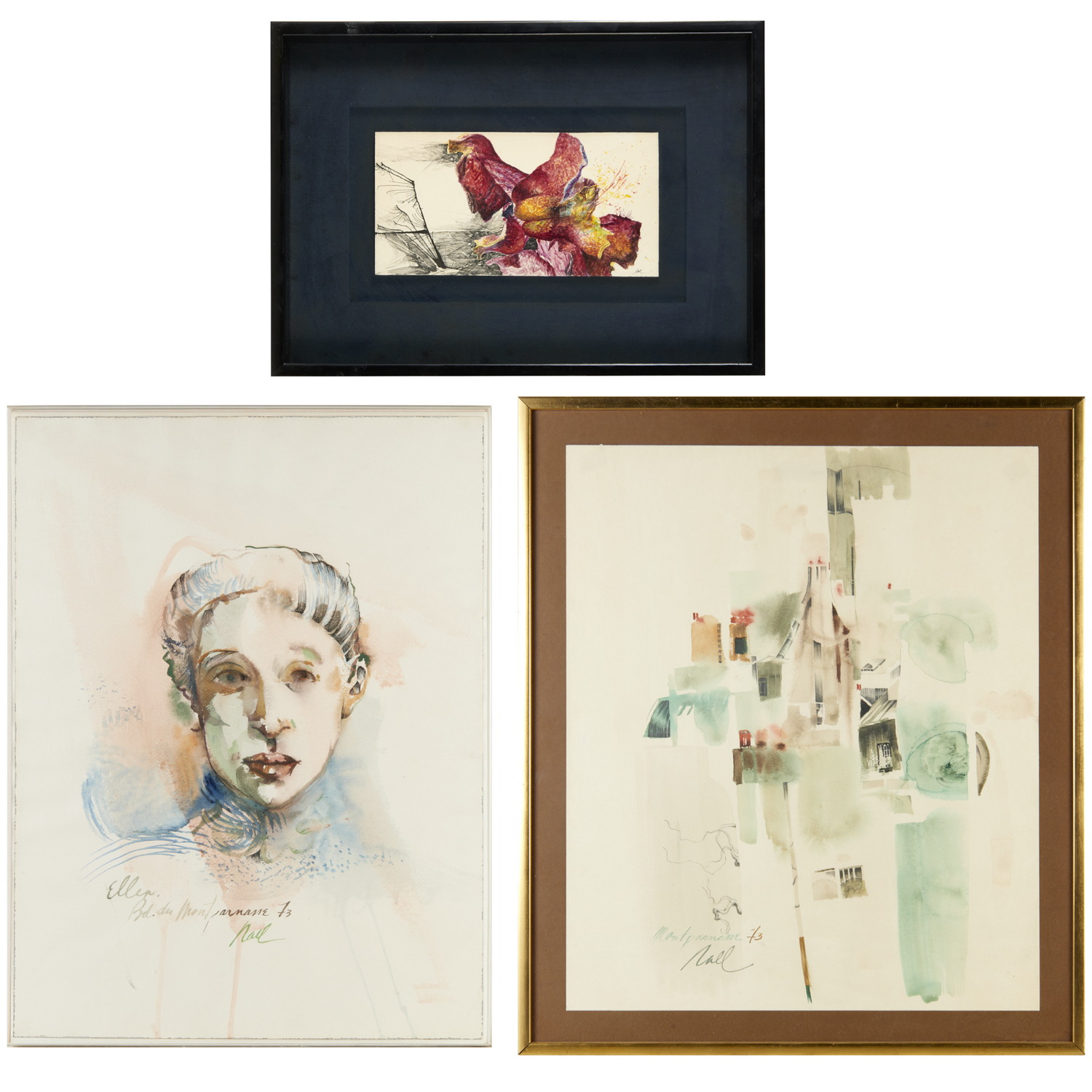 NALL, GROUP OF (3) WATERCOLORS Fred