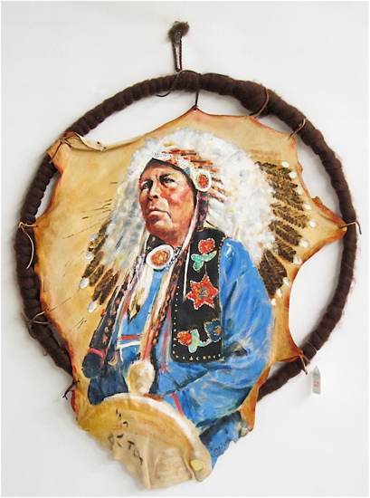 NANCY FONTAINE OIL ON COWHIDE