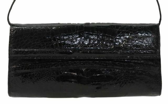NANCY GONZALES BLACK CROCODILE FLAP