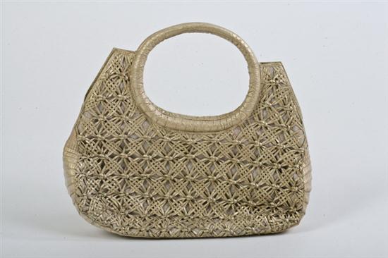 NANCY GONZALES GOLD WOVEN LEATHER