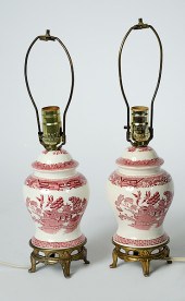 Nanking Lamps Chinese a pair o