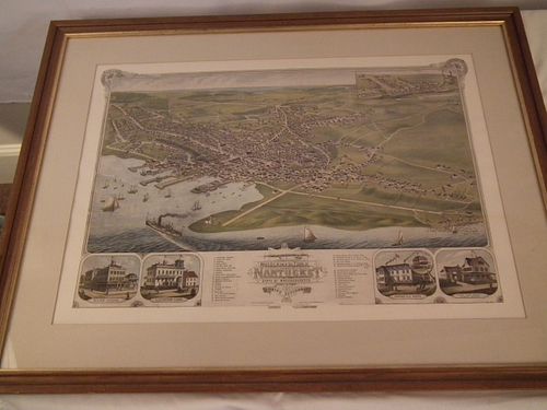 NANTUCKET 1881 MAPOld framed