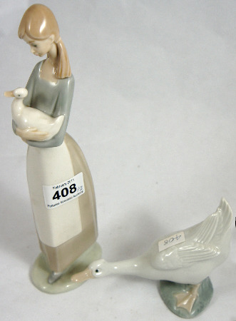Nao figure of a Girl holding a duck