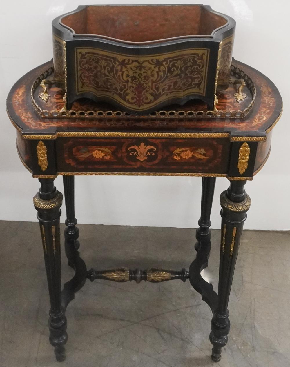 NAPOLEON III BRASS MARQUETRY BOULLE