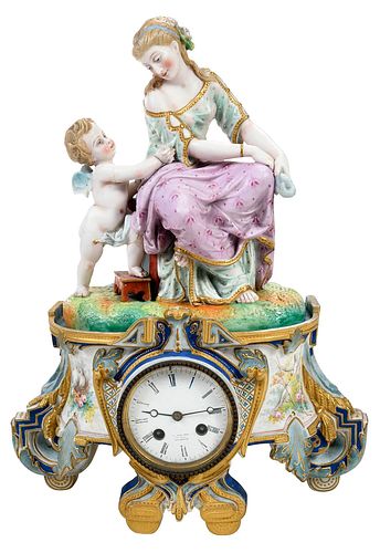 NAPOLEON III FIGURAL MANTEL CLOCK