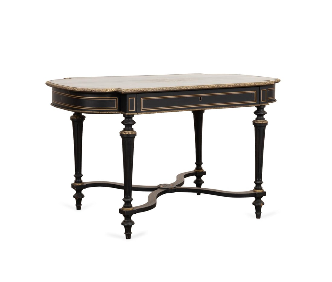 NAPOLEON III STYLE BRASS INLAID