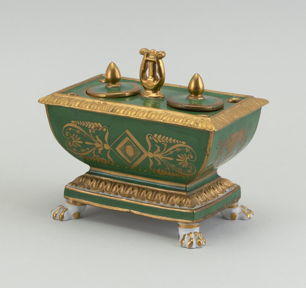 NAPOLEONIC SEVRES PORCELAIN INKWELL