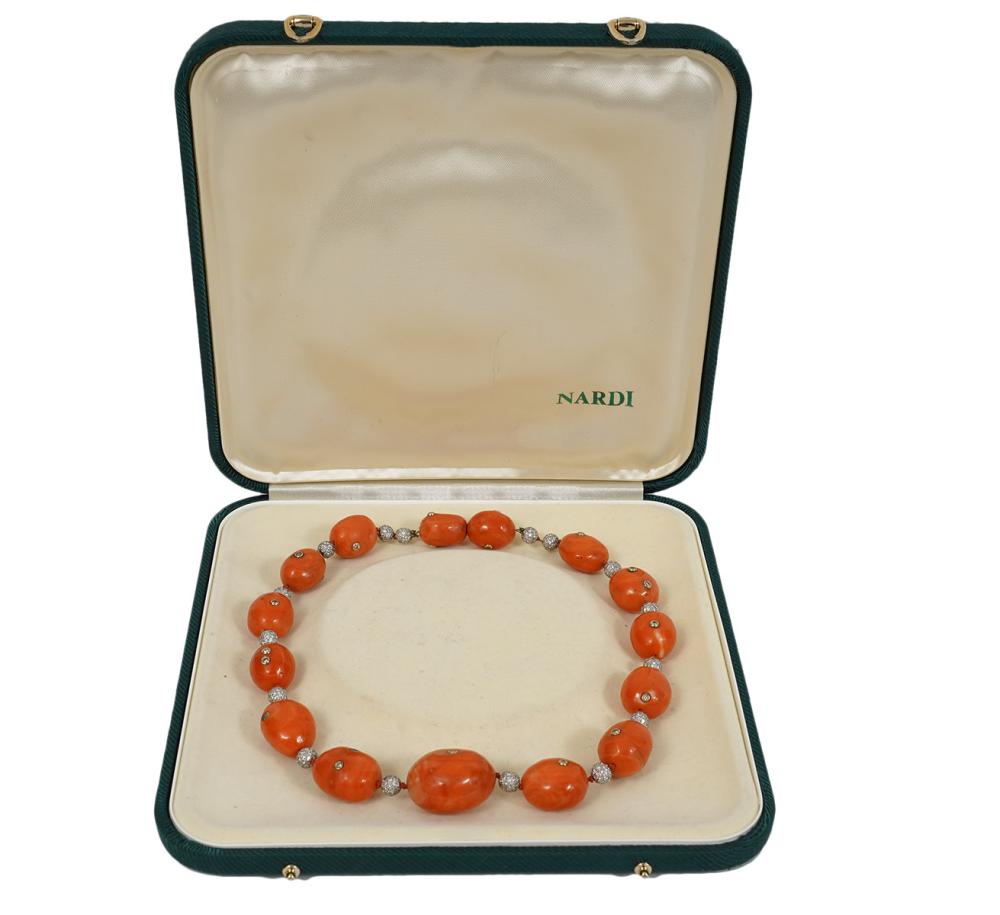 NARDI CORAL, DIAMOND & 18K YG