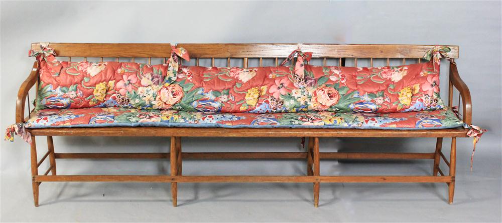 NARROW OAK WINDSOR BENCH straight