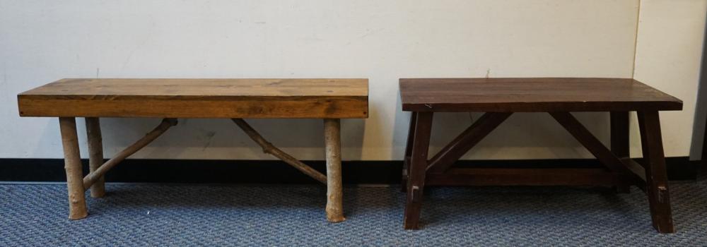 NARROW PINE TOP TABLE AND ARTS &