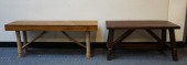 NARROW PINE TOP TABLE AND ARTS