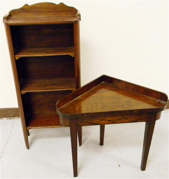 Narrow three shelf mahogany