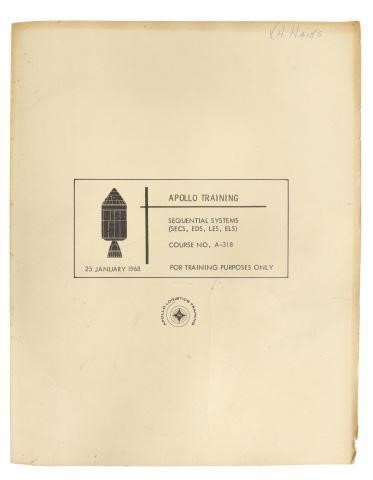 NASA TRAINING MANUAL, APOLLO, 1968,