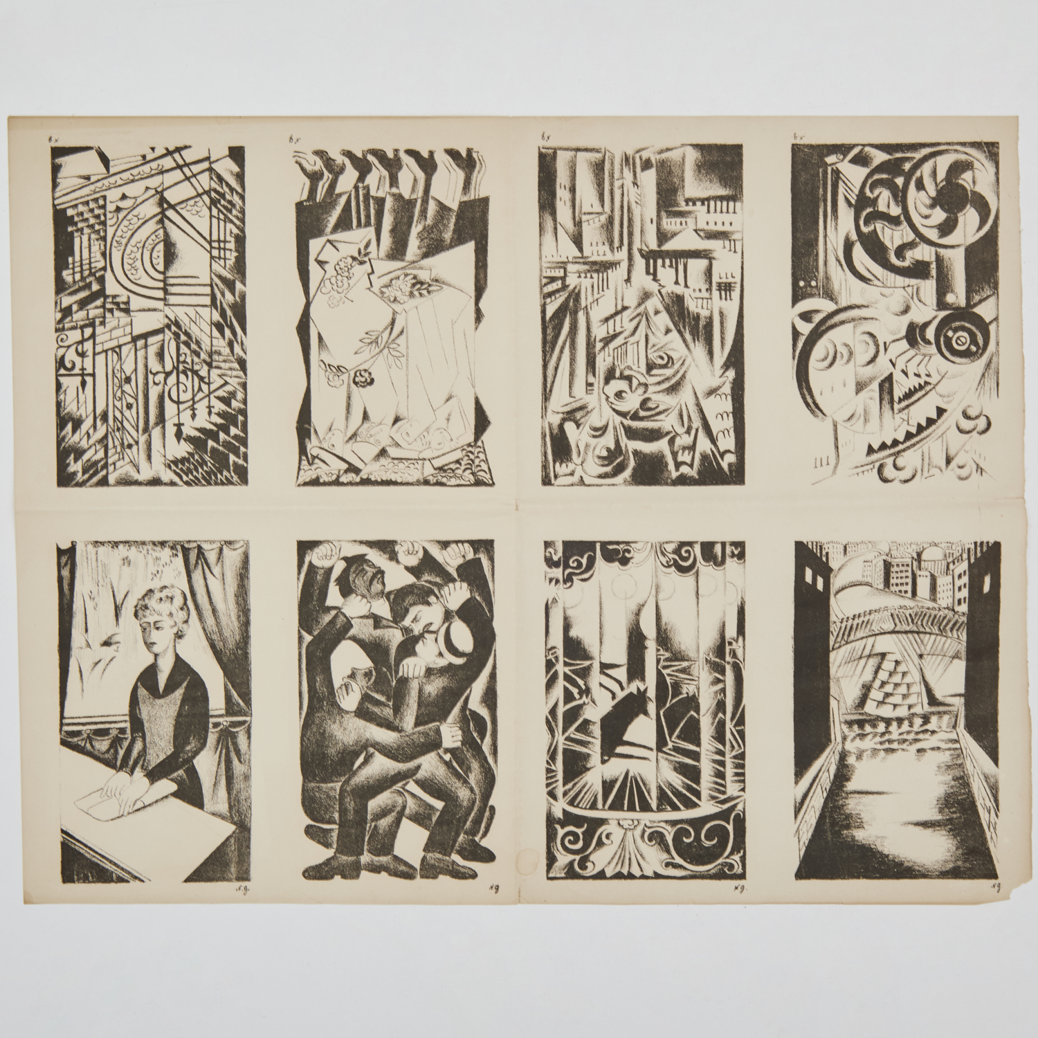 NATALIE GONTCHAROVA, UNCUT SHEET OF