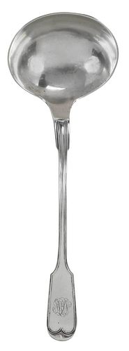 NATCHEZ COIN SILVER SOUP LADLE,