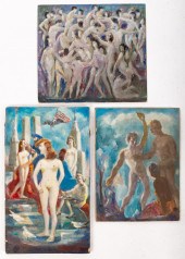 NATHAN HOFFMAN. THREE OILS ON