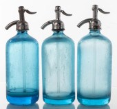 NATHAN OZER NY BLUE GLASS SELT