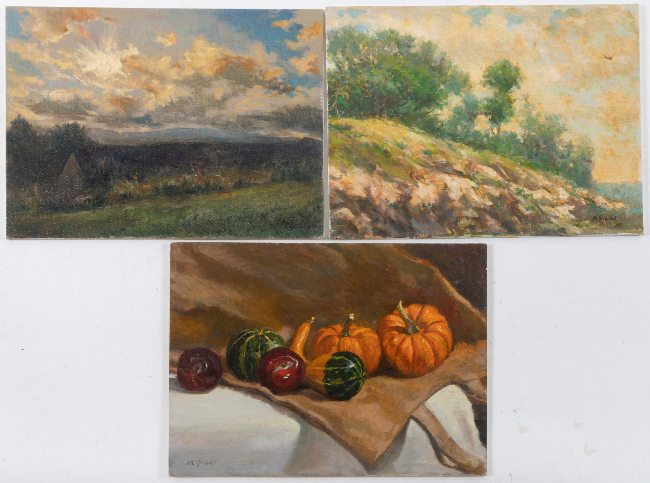 NATHANIEL K. GIBBS. THREE OILS ON