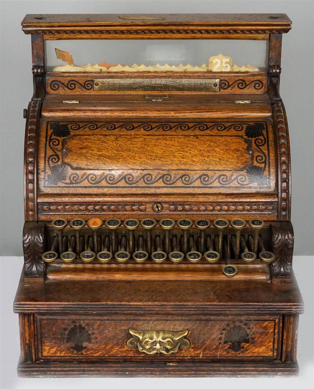 NATIONAL CASH REGISTER INLAID OAK