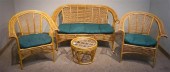 NATIONAL RATTAN SETTEE, PAIR A