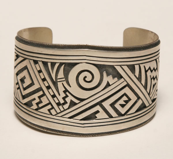 Native American artisan silver cuff