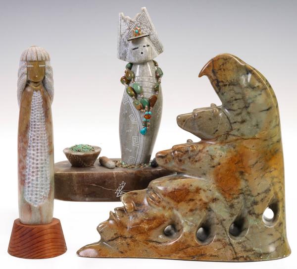 NATIVE AMERICAN ARTIST SIGNED STONE