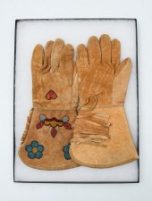 NATIVE AMERICAN BEADED LEATHER
