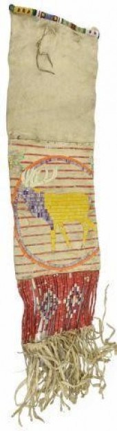 NATIVE AMERICAN BEADED QUILLED