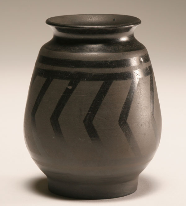 Native American black art pottery