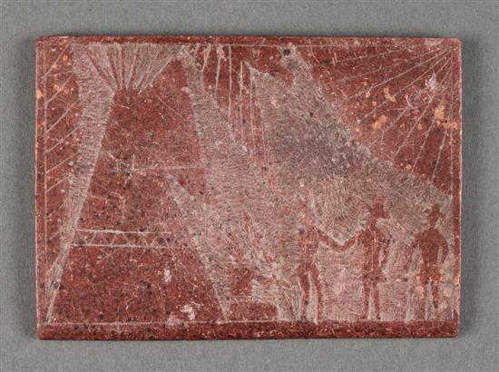 Native American carved red