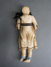 NATIVE AMERICAN HIDE DOLL, PLA