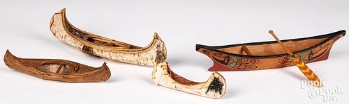 NATIVE AMERICAN INDIAN CANOE AND