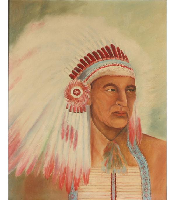 Native American Indian chief in