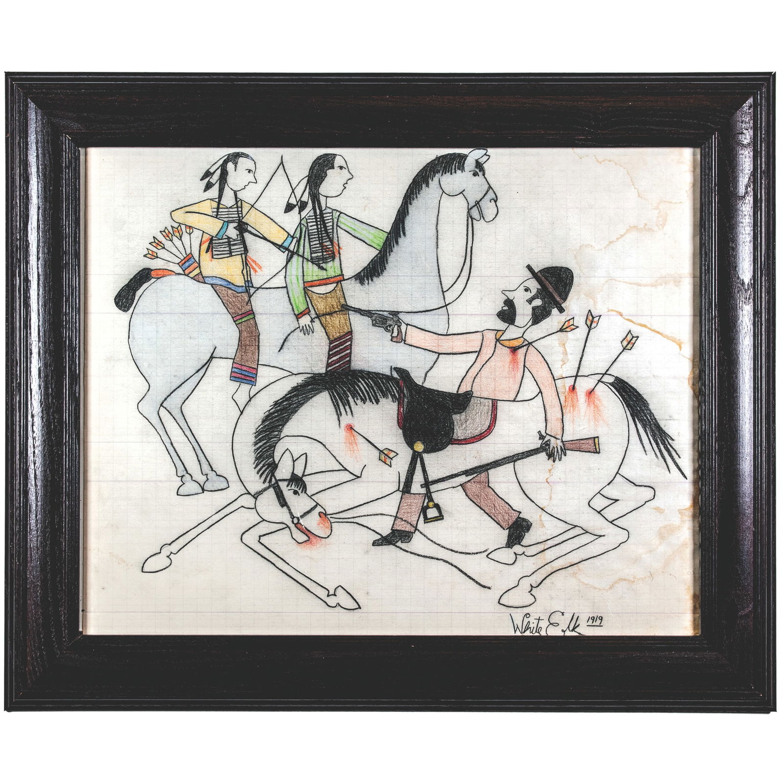 NATIVE AMERICAN INDIAN LEDGER ART