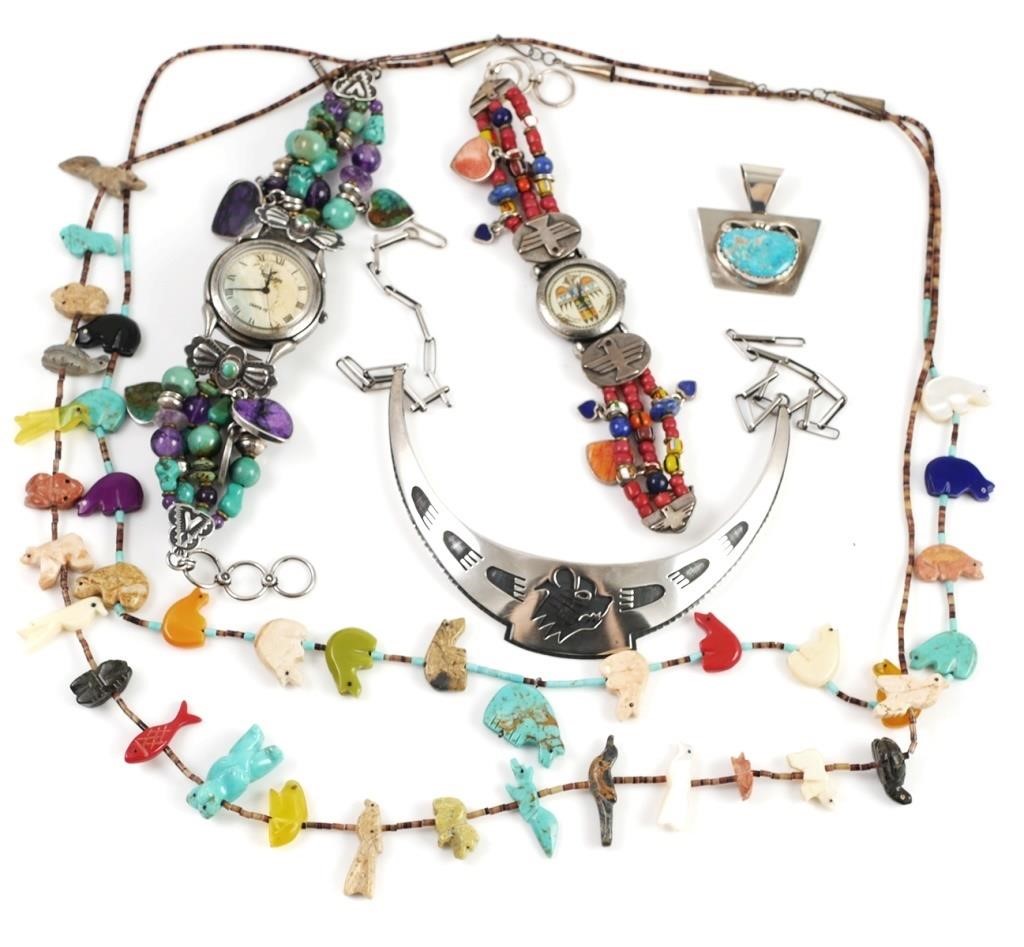 NATIVE AMERICAN JEWELRY PIECES,