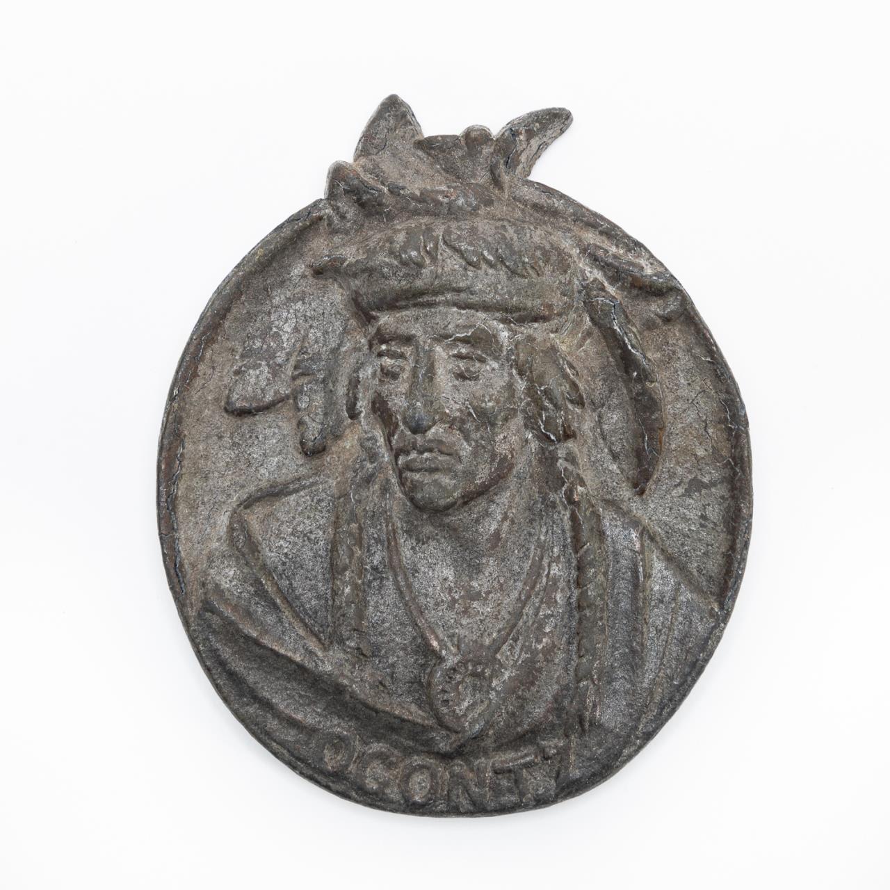 NATIVE AMERICAN LEAD MEDALLION OF