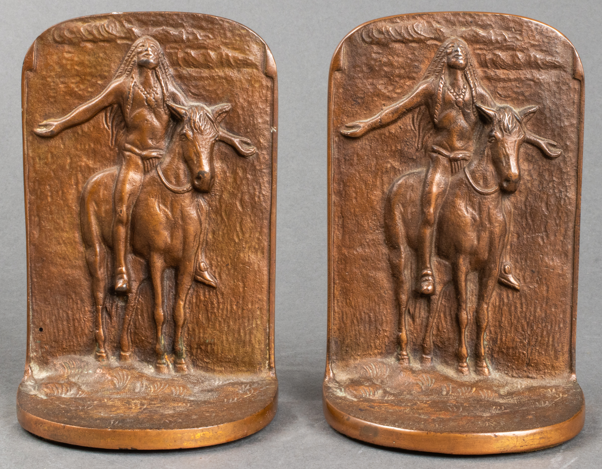 NATIVE AMERICAN ON HORSEBACK BRONZE