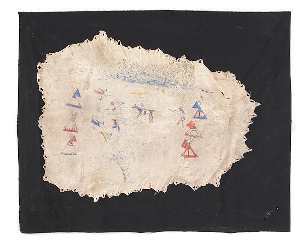 Native American painted hide 20th