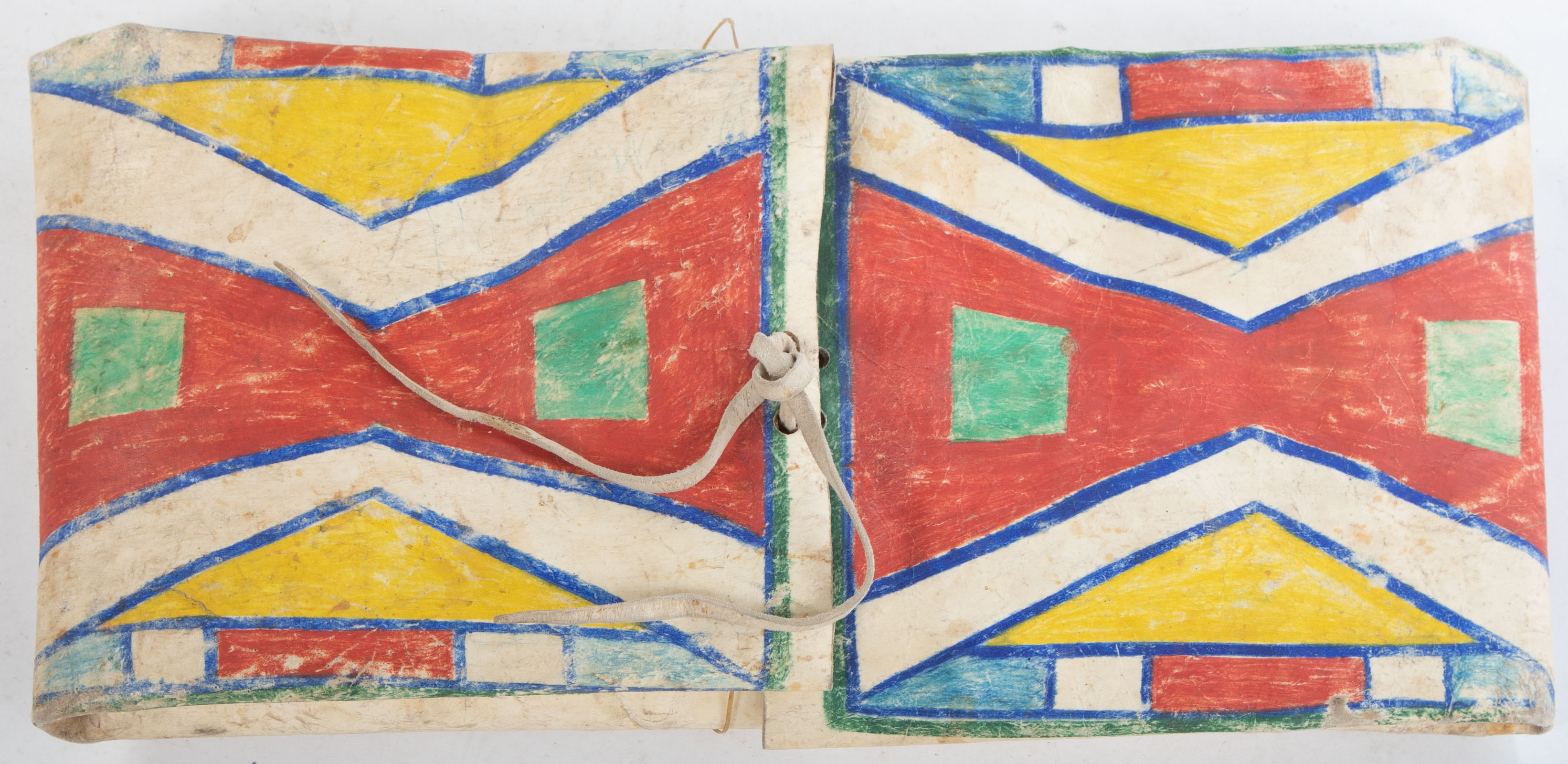 NATIVE AMERICAN PAINTED RAWHIDE
