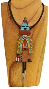 NATIVE AMERICAN PAINTED WOOD K