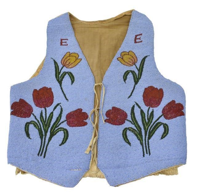 NATIVE AMERICAN PLATEAU BEADED HIDE