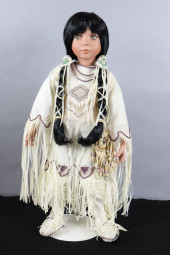 NATIVE AMERICAN PORCELAIN DOLL