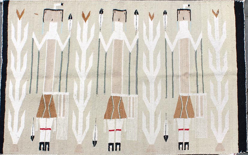 NATIVE AMERICAN RUG: YEI3'2 x 4'1''