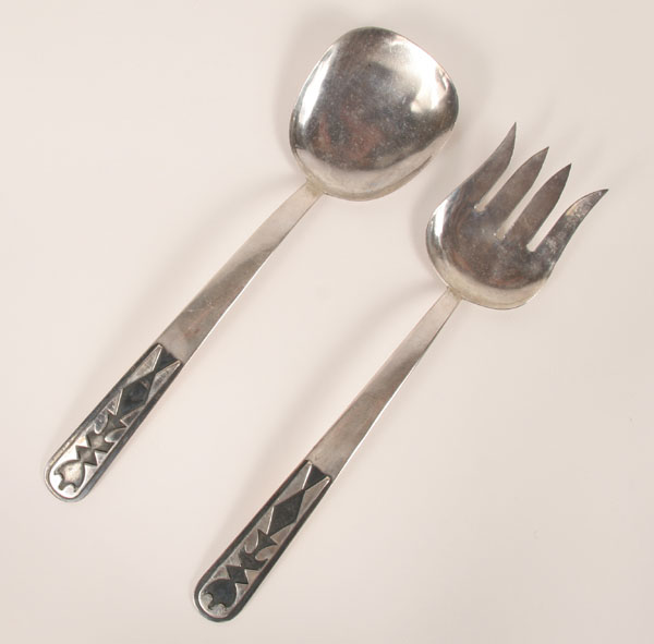 Native American salad set; spoon