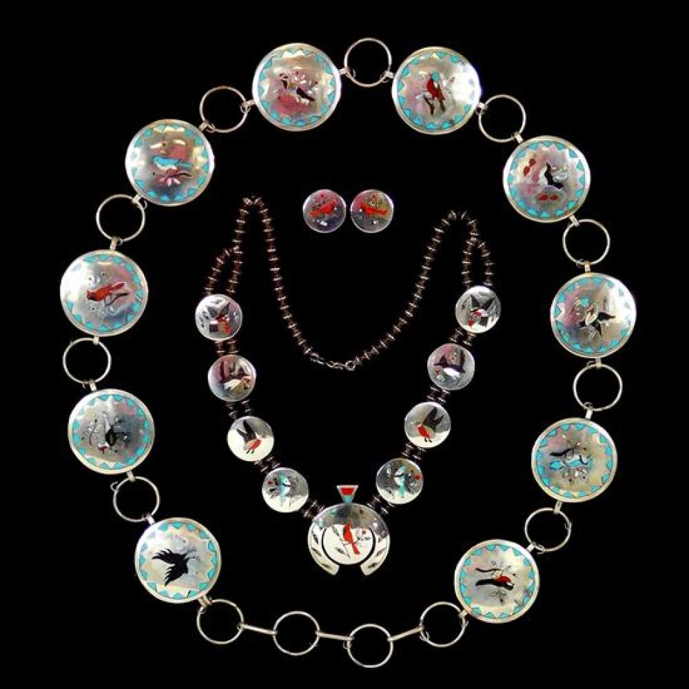 NATIVE AMERICAN SILVER INLAID