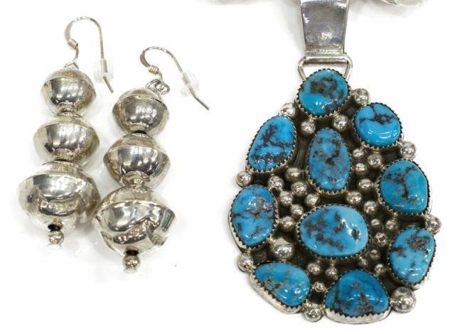 NATIVE AMERICAN SILVER NECKLACE &
