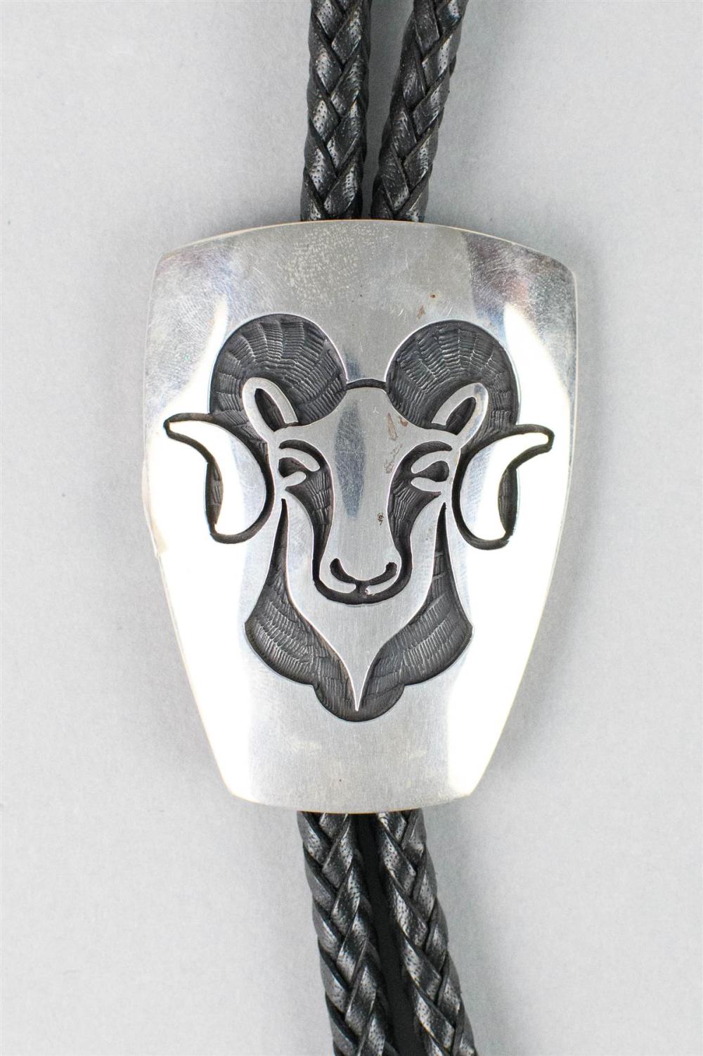 NATIVE AMERICAN SILVER OVERLAY BOLO